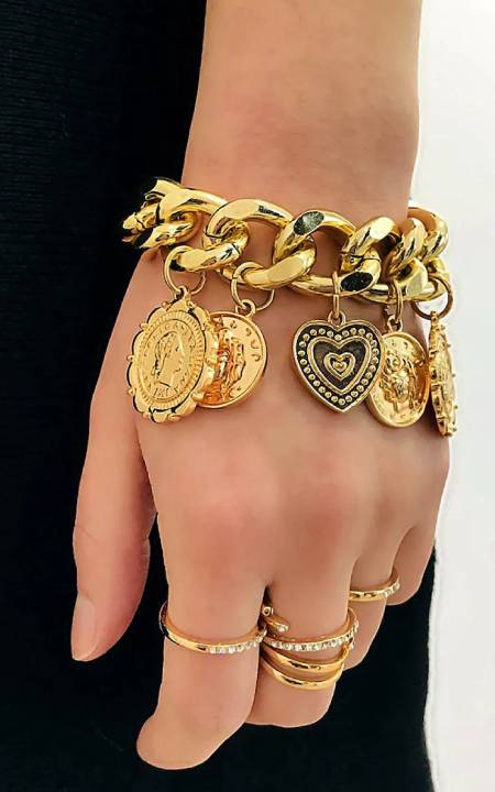 Disc Charm Chain Bracelet